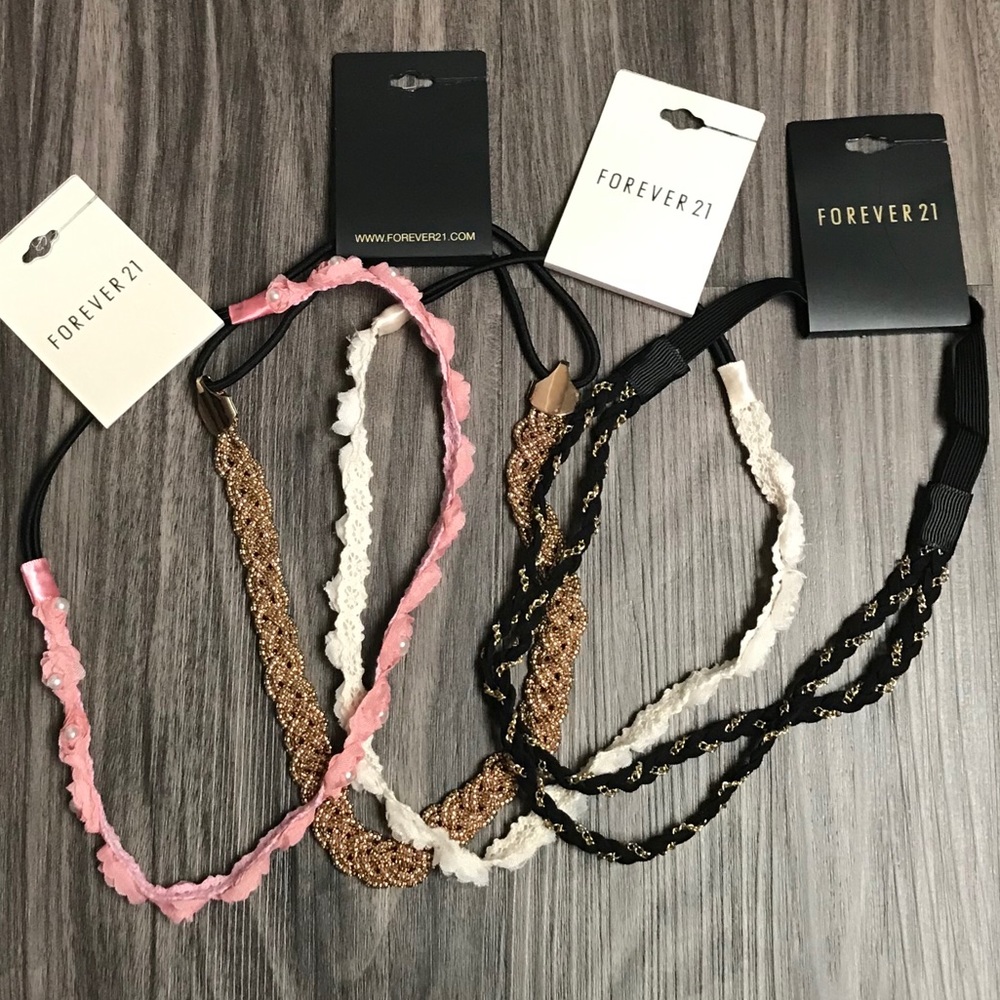 NWT Forever 21 Set of 4 Elastic Headbands